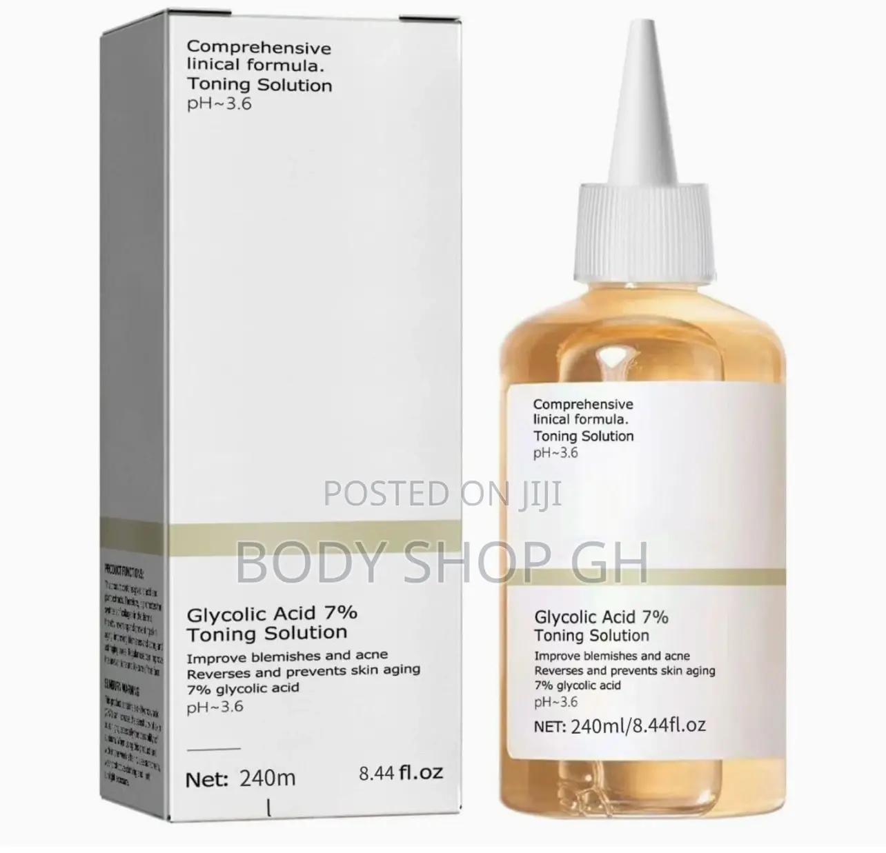 Glycolic Acid Toning Solution for Blemishes, Wrinkle, Acne
