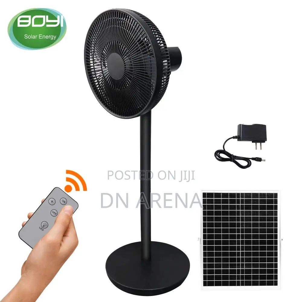 Solar Electric Powered Rechargeable Fan Indoor Outdoor