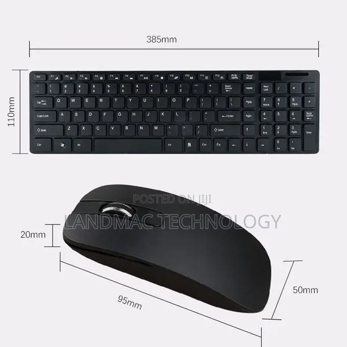 2.4ghz Wireless Keyboard Mouse Combo - Black