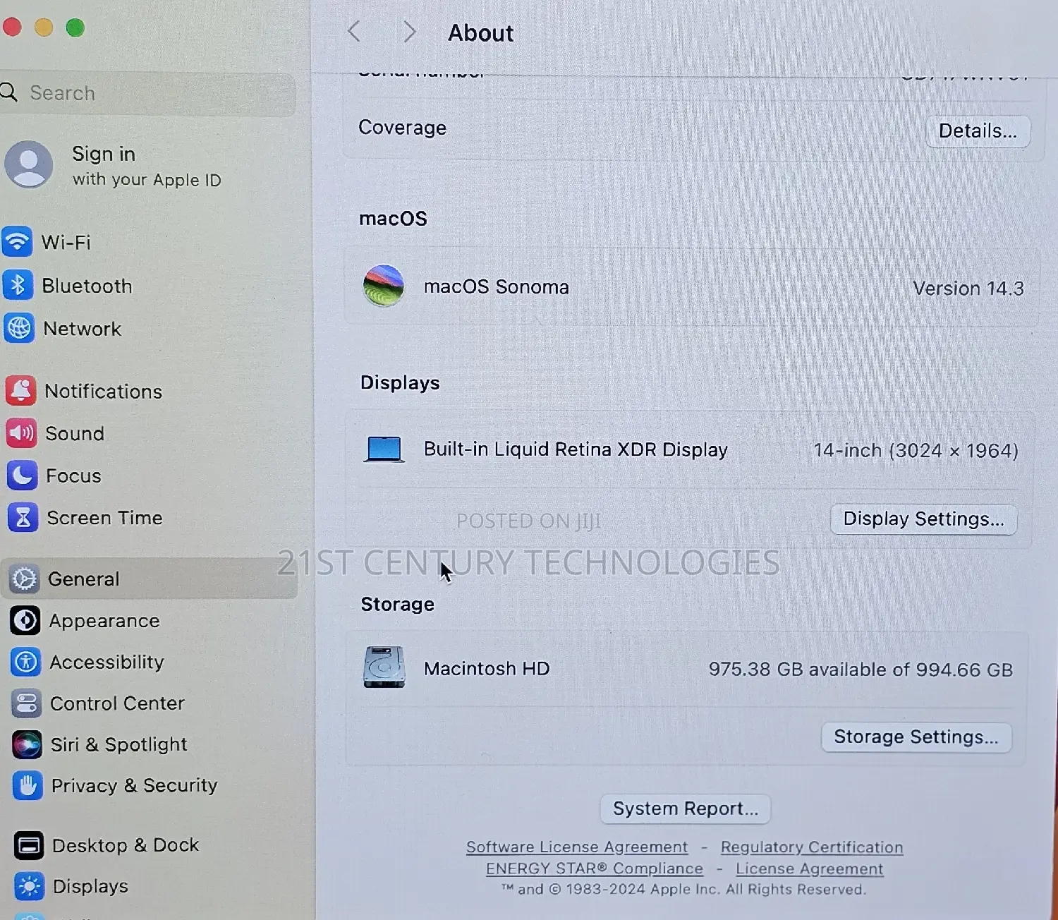 Laptop Apple MacBook Pro 2021 M1 16GB Apple M1 Pro SSD 1T