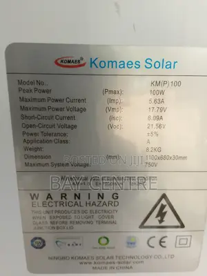 100watts MONOCRYSTALLINE Solar Panel