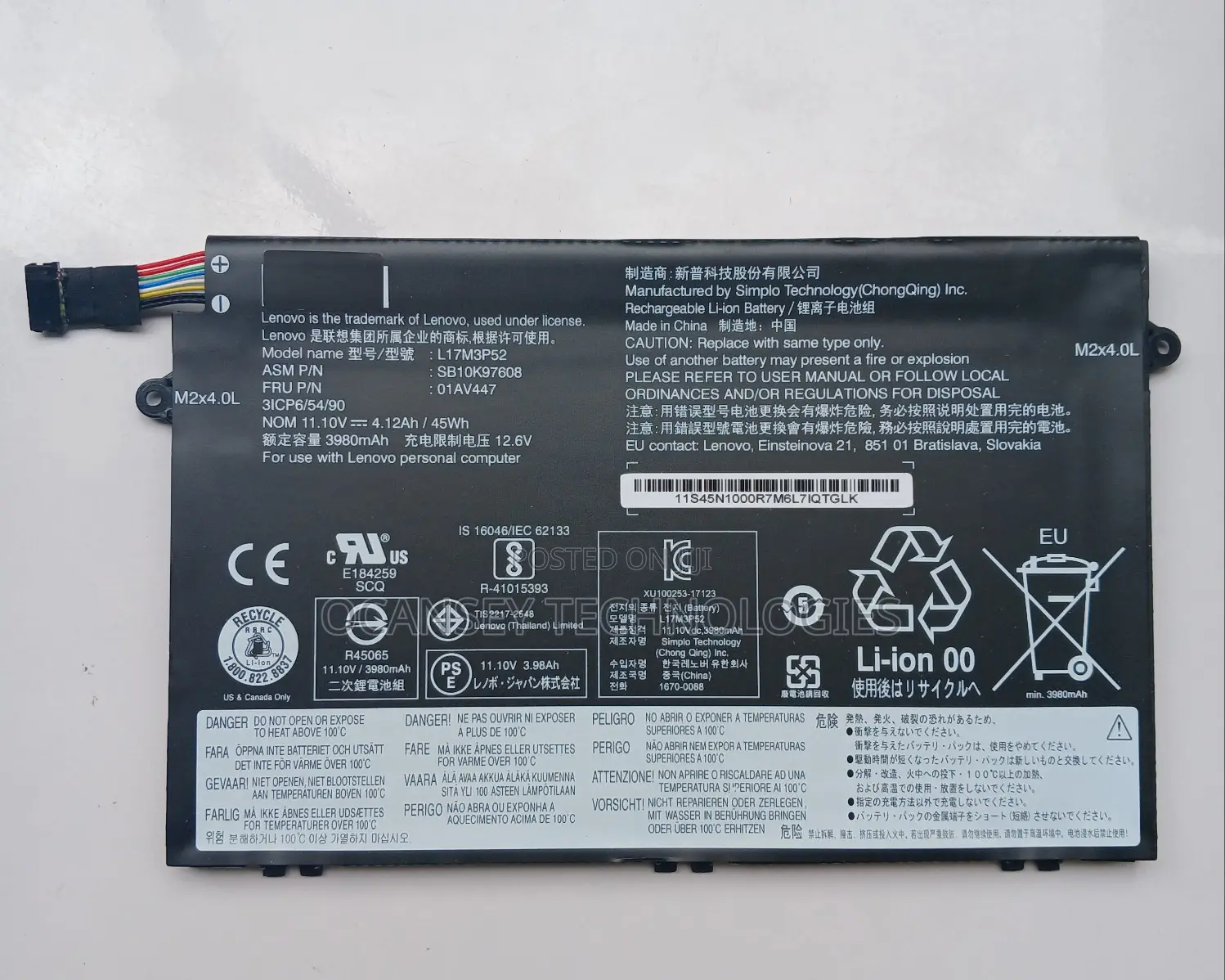 Original Lenovo 01av445 E480 Laptop Battery