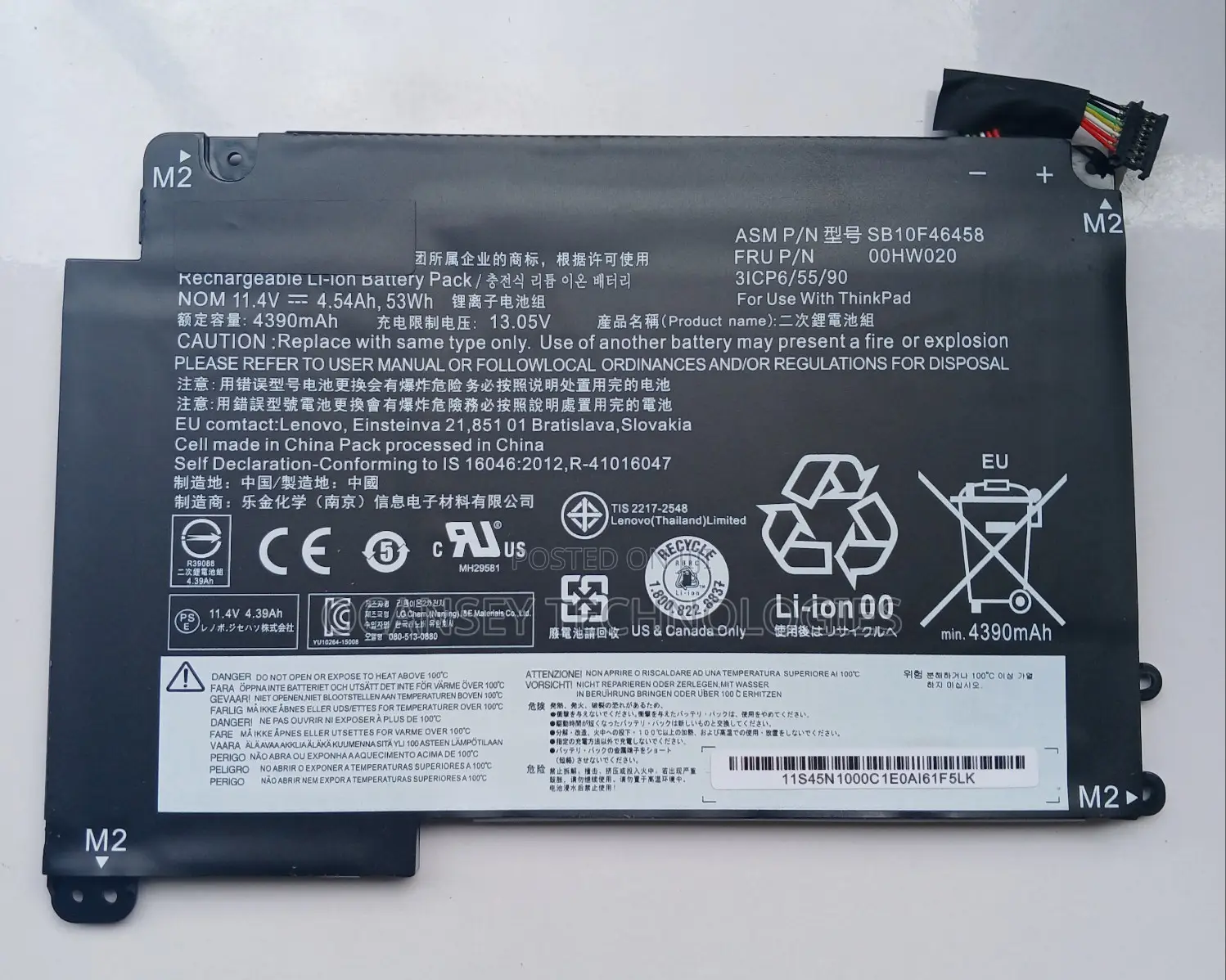 Original Lenovo 00hw020 Laptop Battery