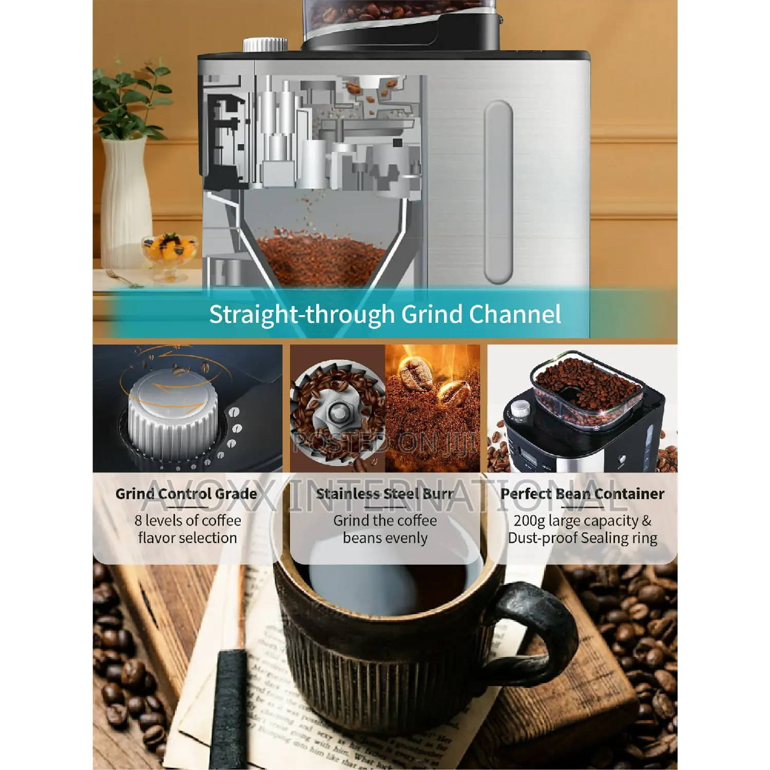 GEVI 10-Cup Programmable Grind Brew Coffee Maker GECMA025A-U