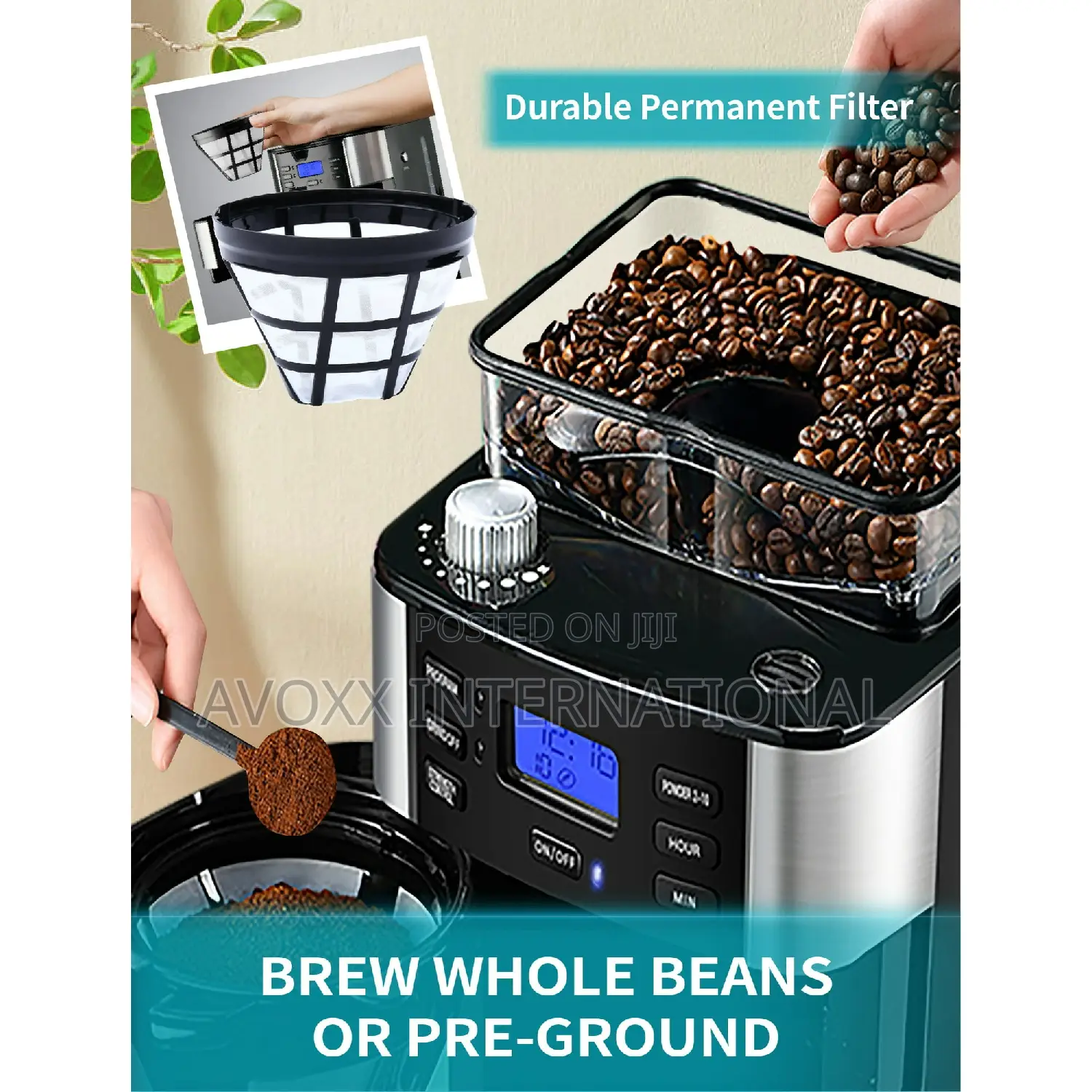 GEVI 10-Cup Programmable Grind Brew Coffee Maker GECMA025A-U