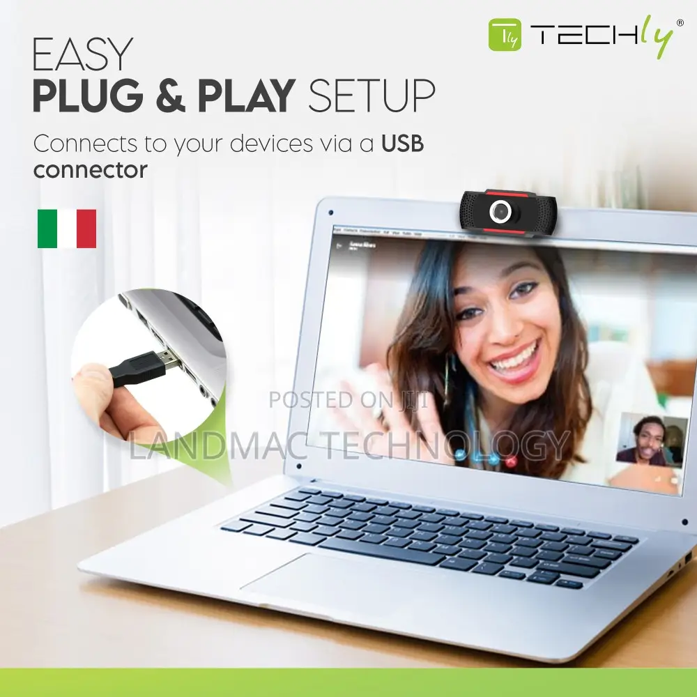 Full HD 1080p USB Webcam With Noise Reduction and Auto Focu