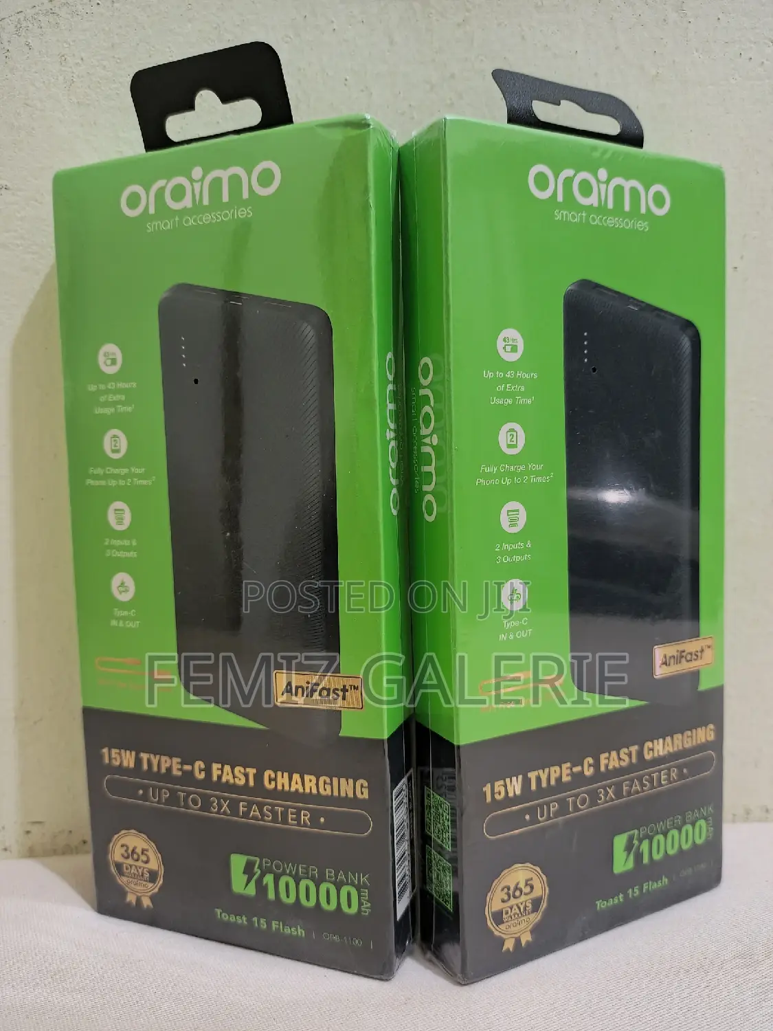Oraimo Toast 15 Flash 10000mah Fast Charging