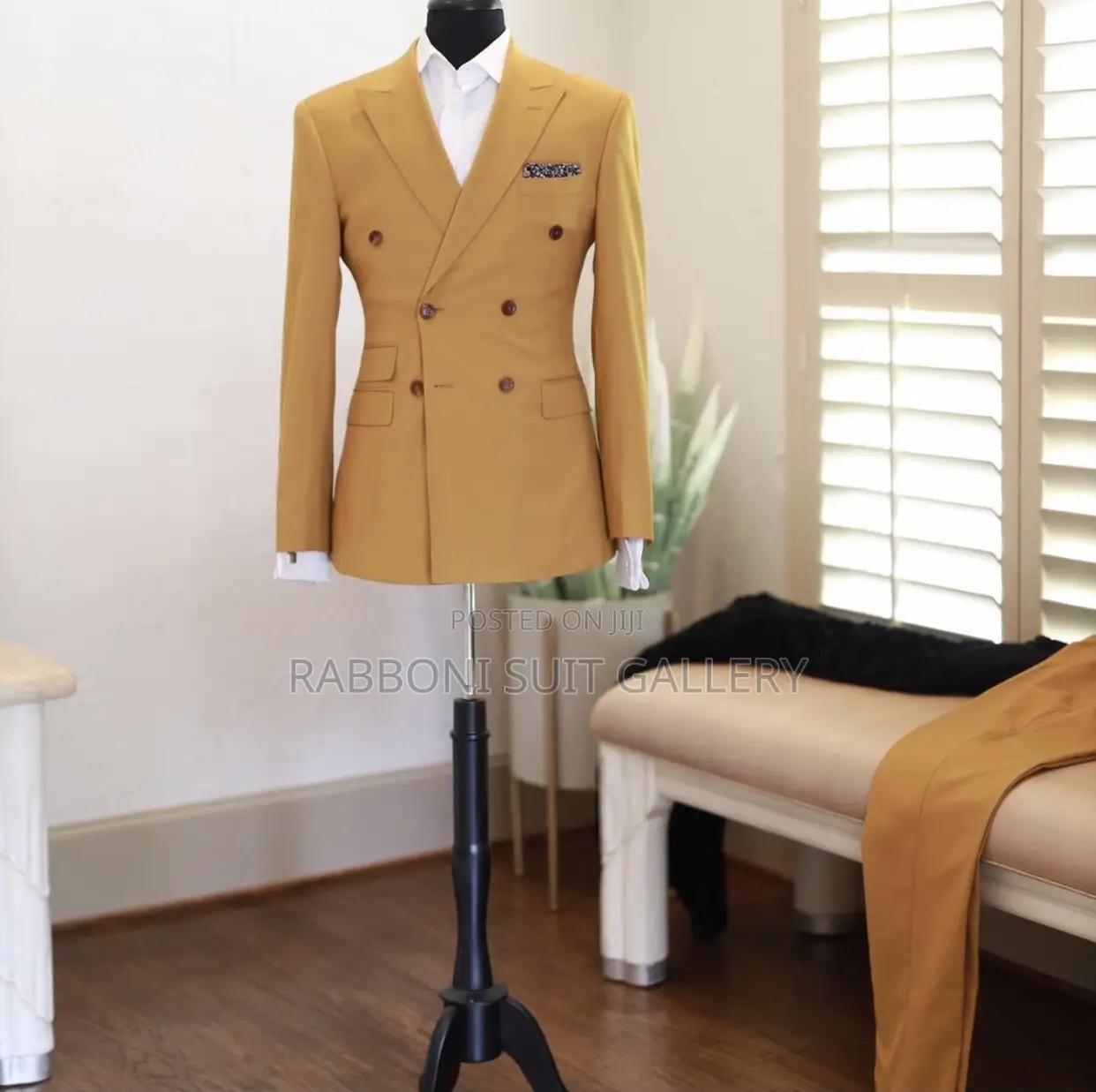 Double Breasted Suit Solid Color