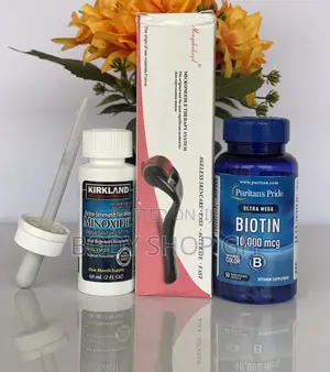 Kirkland Minoxidil + Derma Roller + Biotin [ 10,000 MCG ]