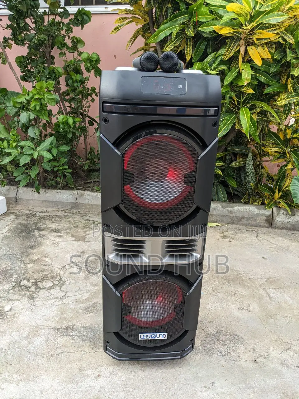 Powerful Double Rechargeable Speaker With 2 Microphon
