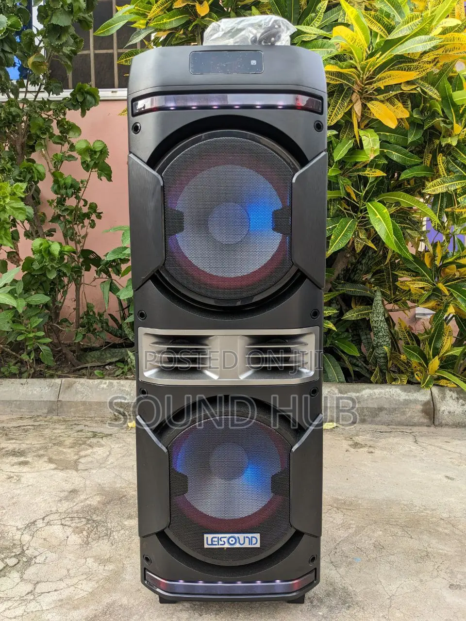 Powerful Double Rechargeable Speaker With 2 Microphon