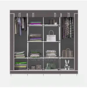 Portable, Foldable Wardrobe 4 In 1 Gray