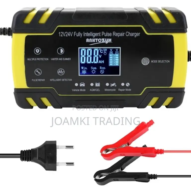 Car Battery Charger,12v/24v Intelligent Pulse Repair LCD