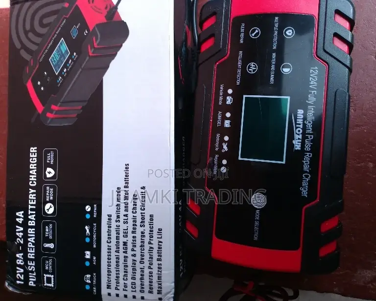 Car Battery Charger,12v/24v Intelligent Pulse Repair LCD