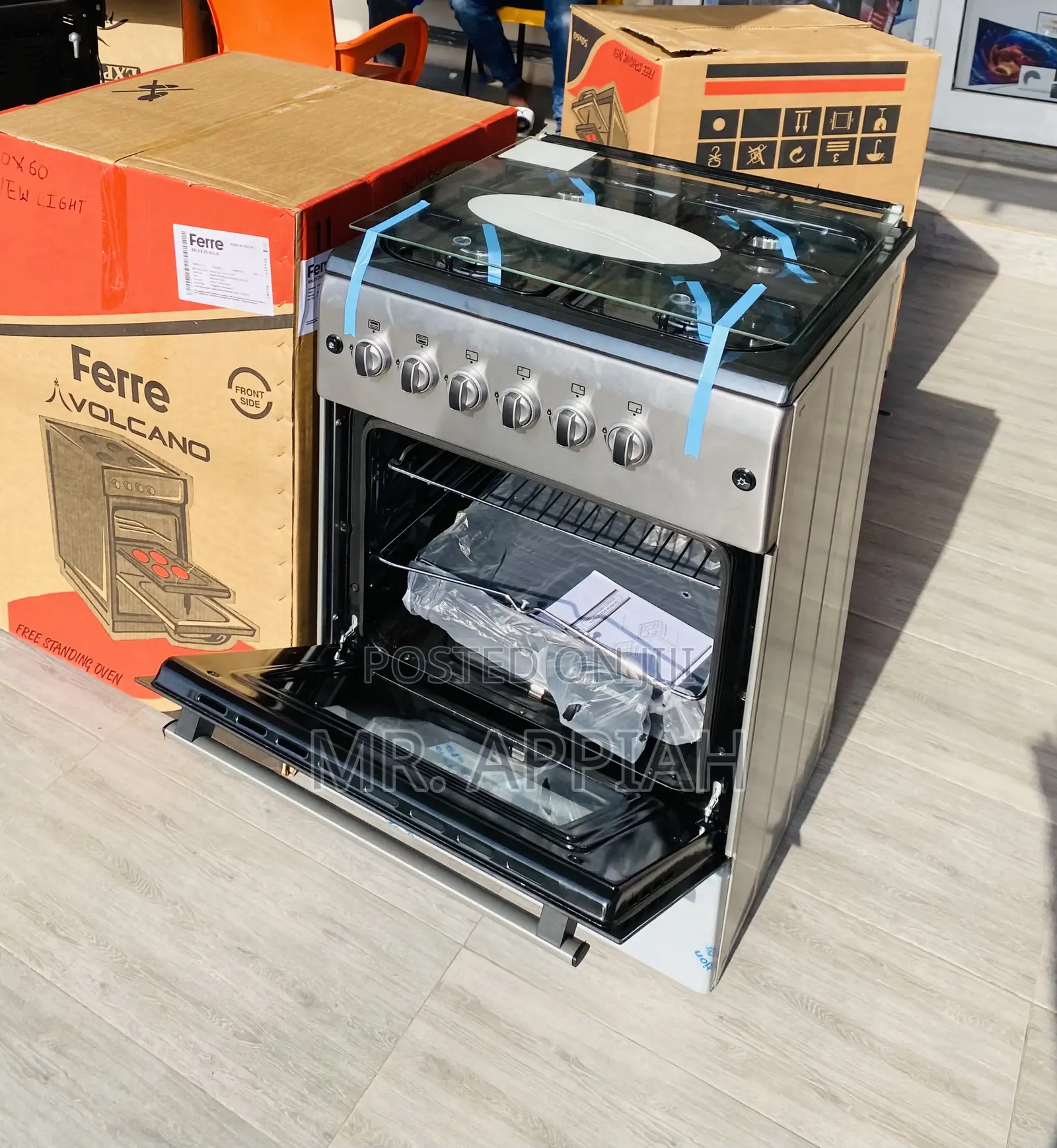 Latest Ferre 60x60 Auto Ignition, Auto Rotisserie 4 Burner.