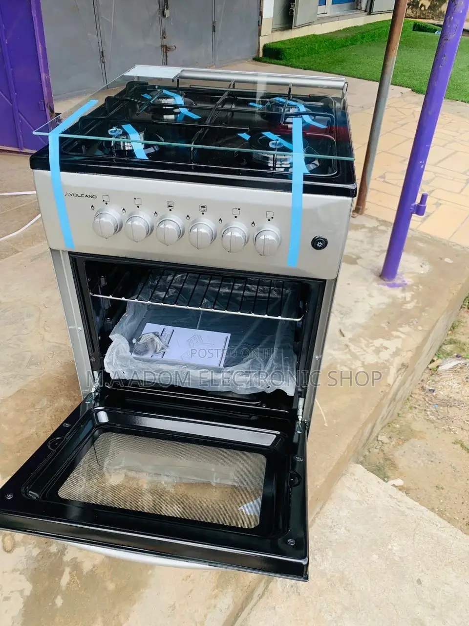 Fast Cooking Volcano Oven Gas 4 Burner(Gray).