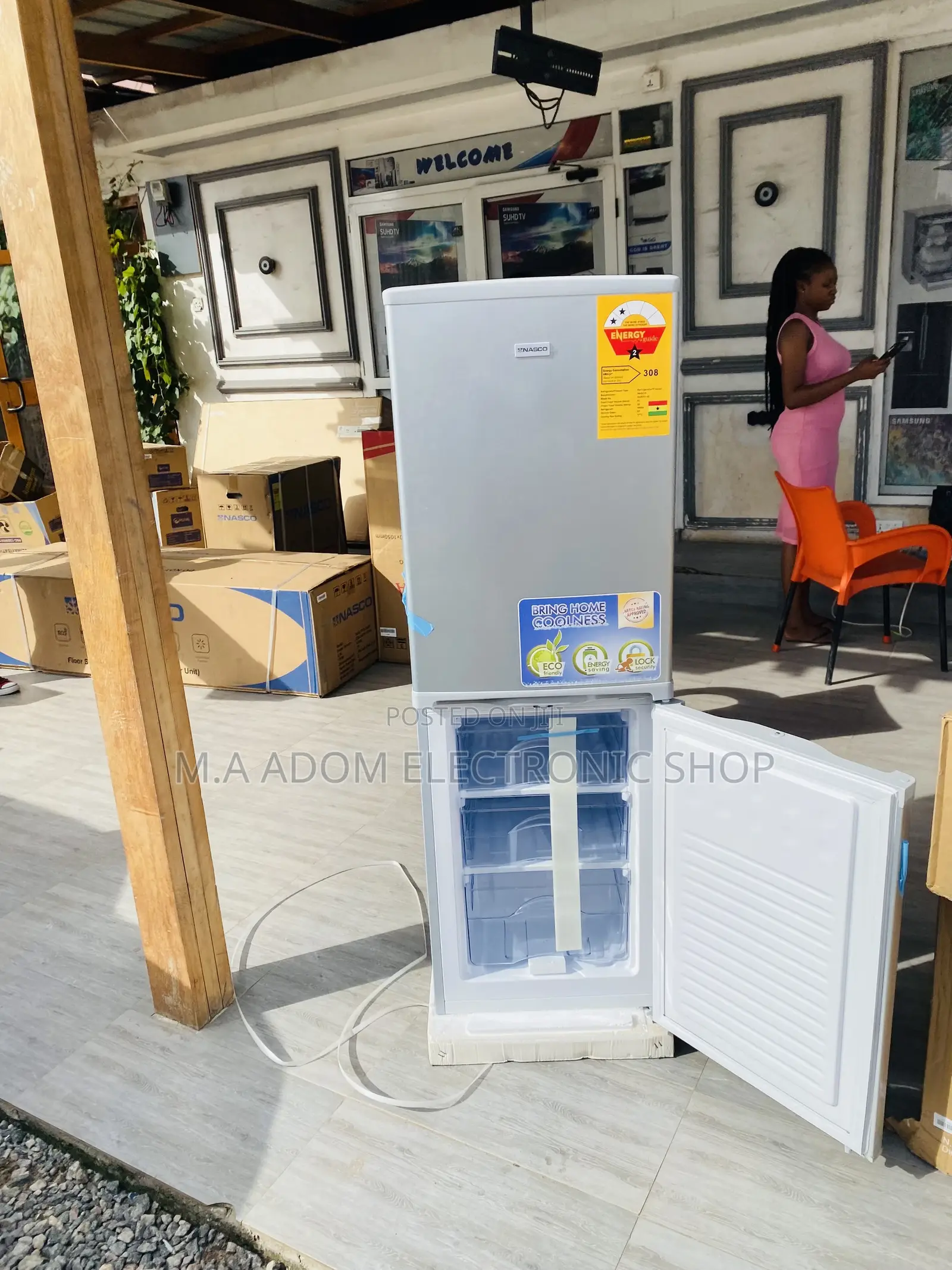 Double Door Nasco Nasd2-20 Electric Fridge.