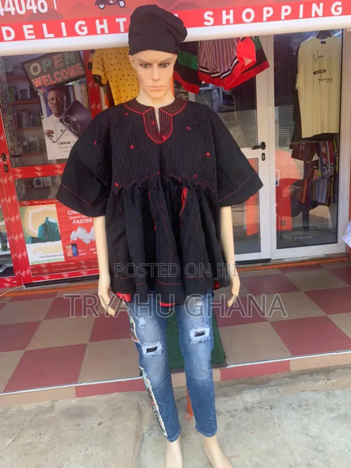 Buy Pure Original Quality Men's Black and Red Smock at Tryahu