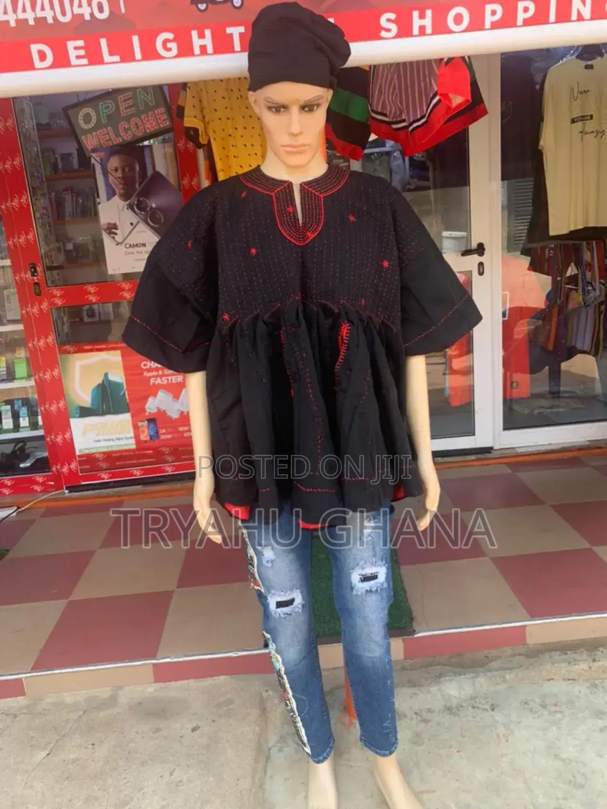 Buy Pure Original Quality Men's Black and Red Smock at Tryahu