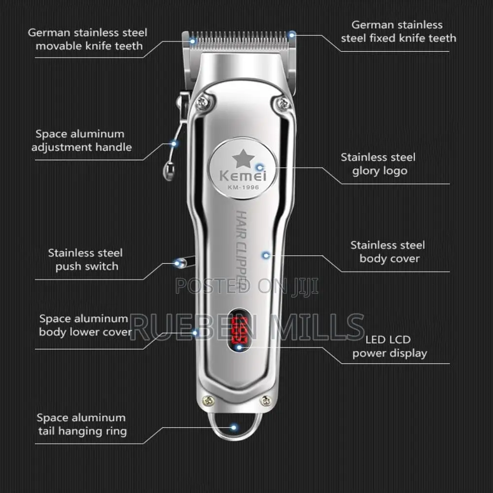 Full Metal Body Barbering Shop Hair Clipper Machine - Kemei