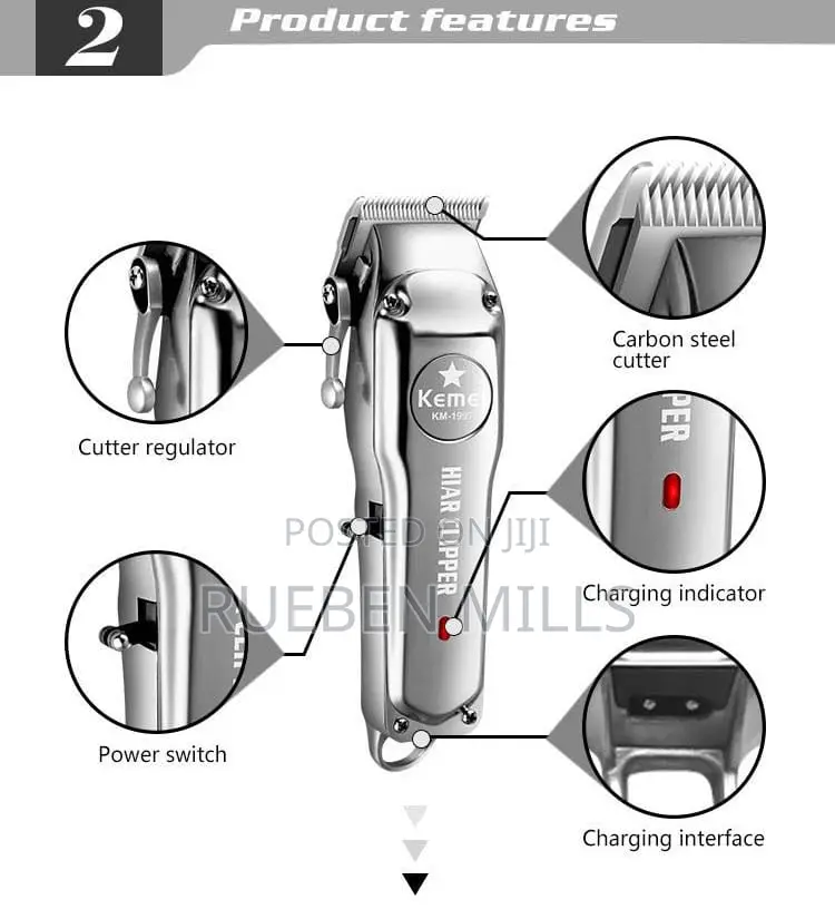 First Grade Salon Hair Clipper Barbering Machine - Kemei