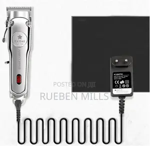 Silver All Metal Cordless Chargeable Kemei Barbering Machine