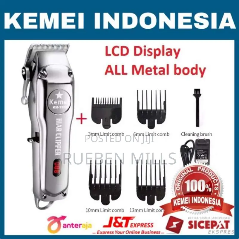 Original Full Metal Body Wireless Kemei Hair Clipper KM-1996