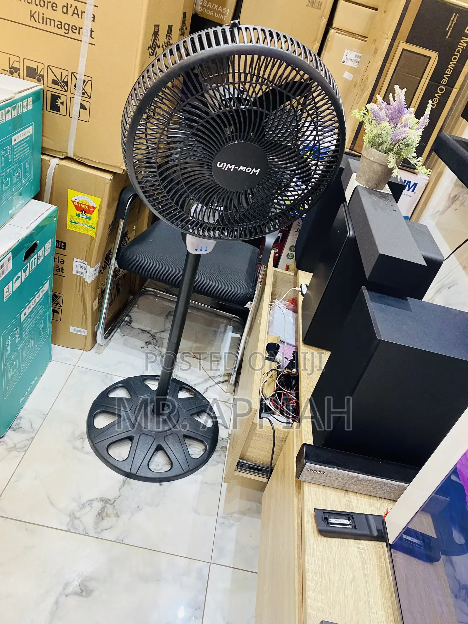 High Quality Rechargeable Fan 17.2”(Black).