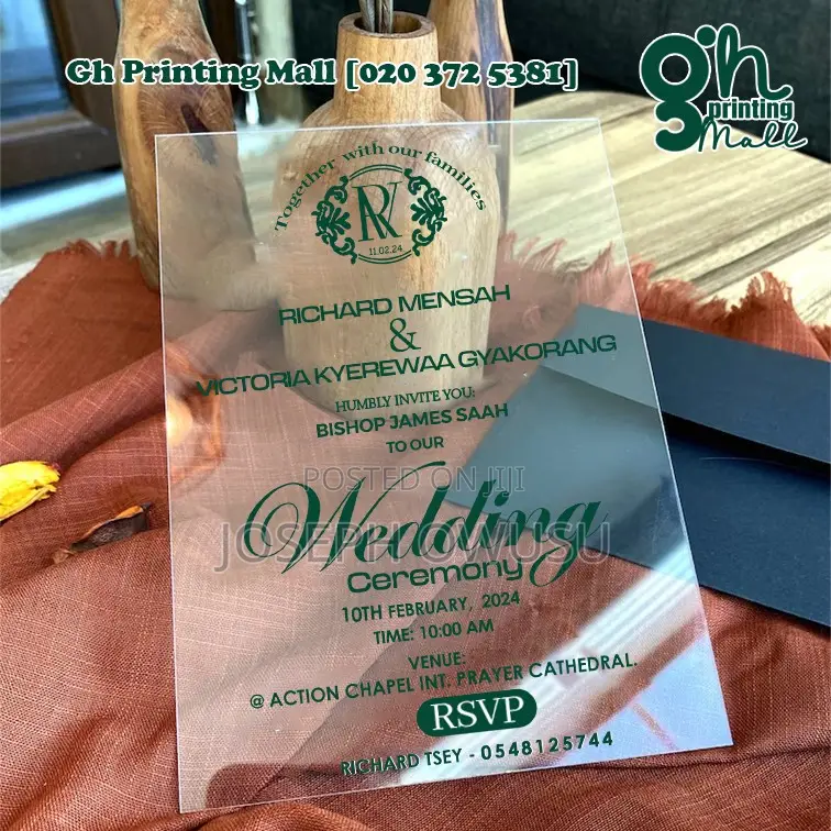 Acrylic Wedding Invitation Cards