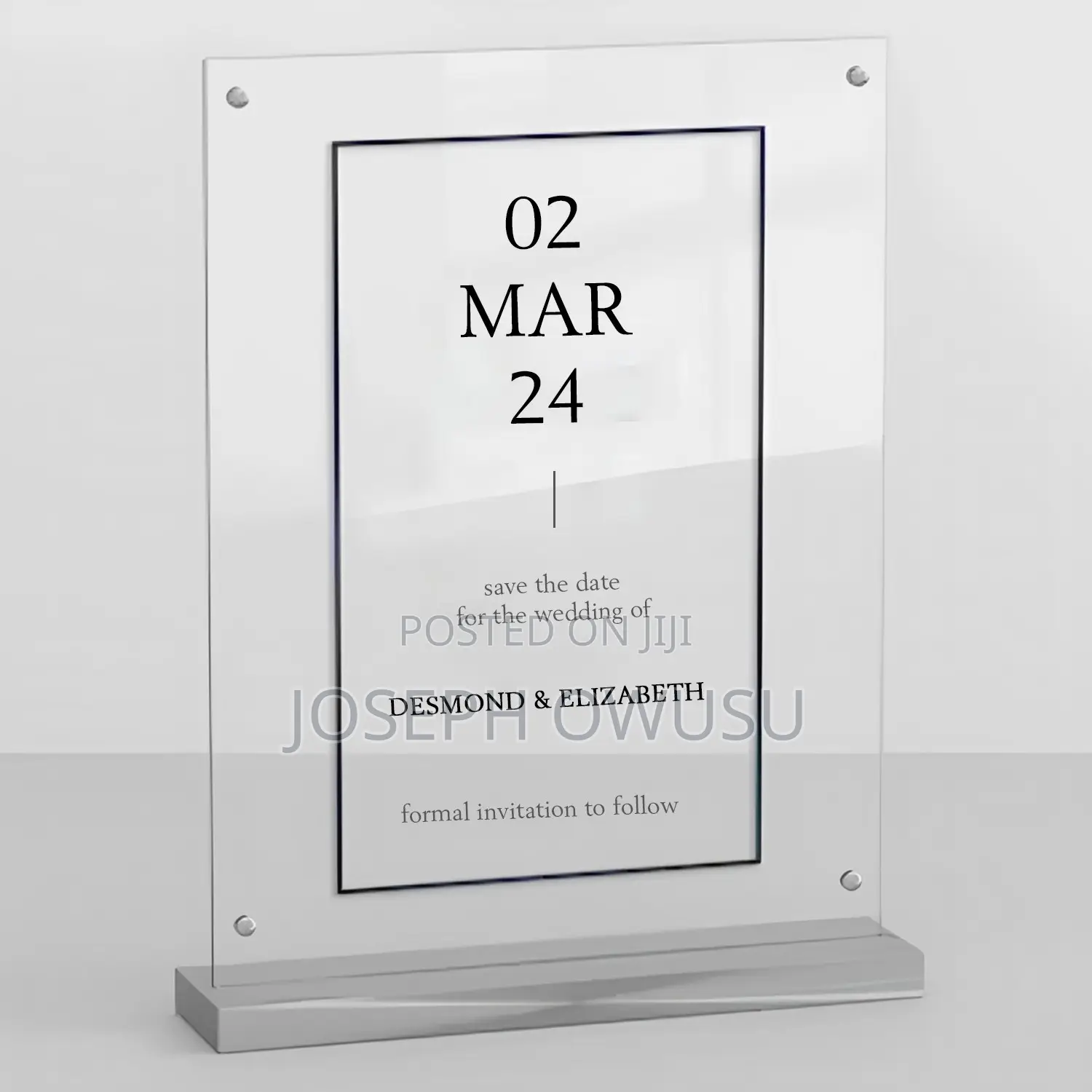 Acrylic Wedding Invitation Cards
