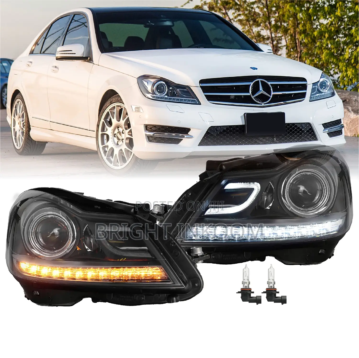 Mercedes Benz W204 2014 2015 2016 Headlights Pari