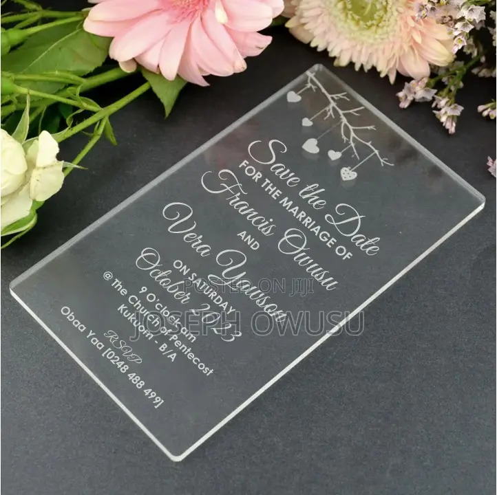 Acrylic Wedding Invitation Cards