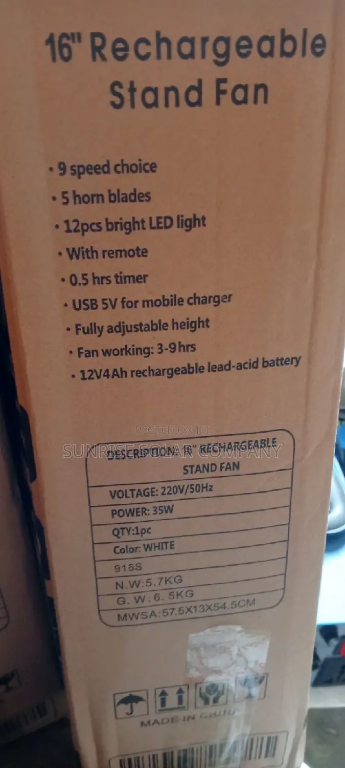 Electricity and Solar Rechargeable Fans