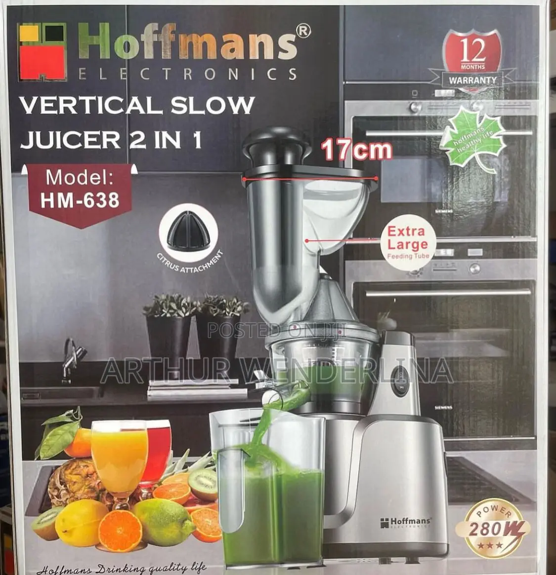 Hoffman 2 in 1 Slow Juicer and Citrus Juicer. Very Quality