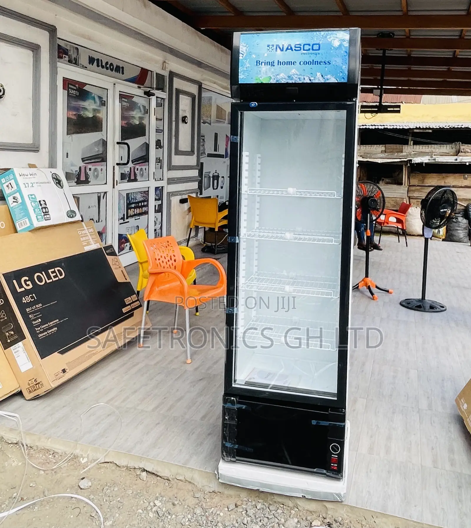 Essential Glass Nas400fl-1dr Display Singledoor Fridge