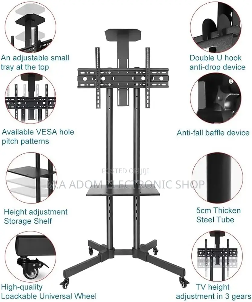 Mobile Tv Stand With Wheels 32”-70”
