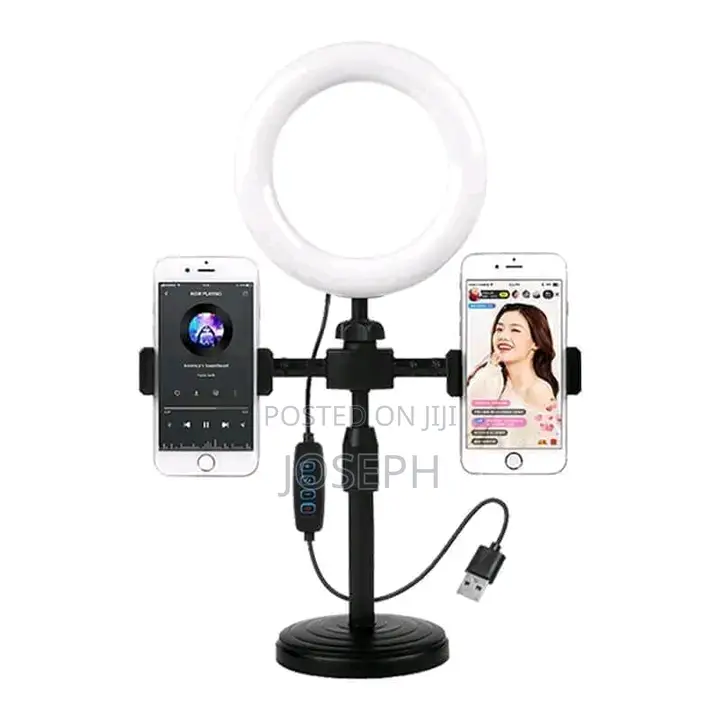 6 Inches Ring Light With 2 Phone Holder Tiktok Live