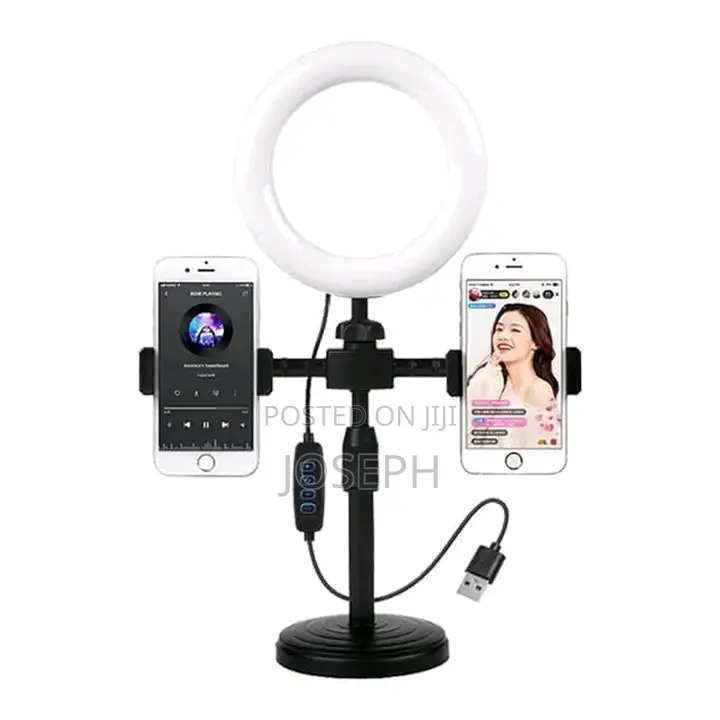 6 Inches Ring Light With 2 Phone Holder Tiktok Live