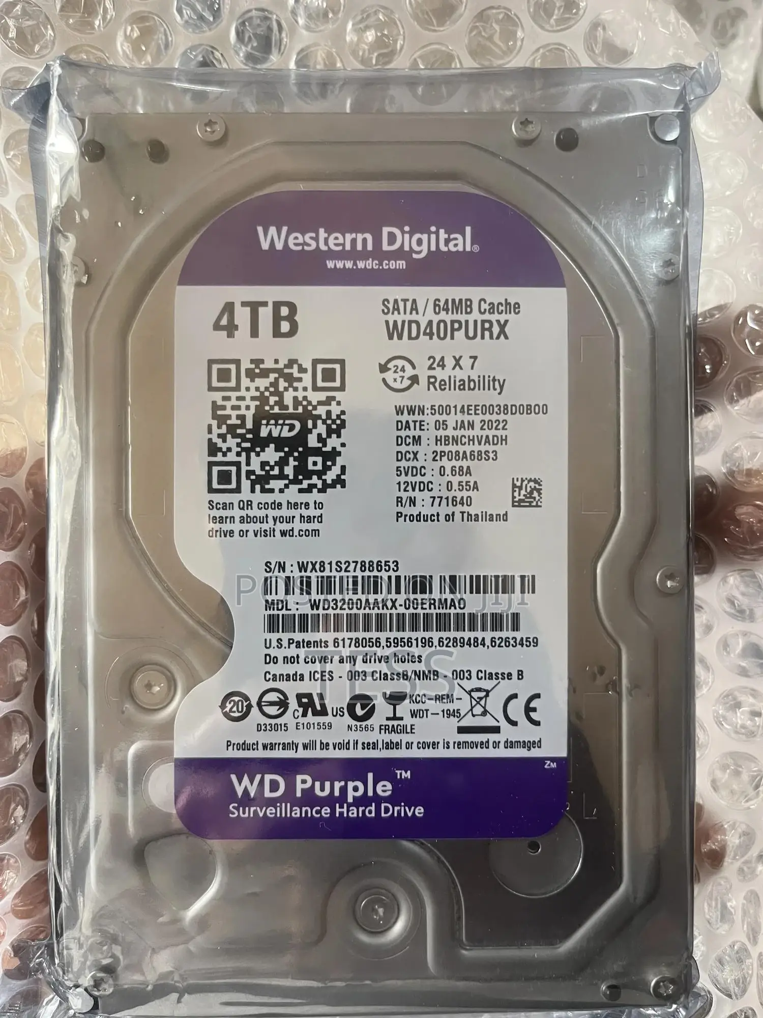 4tb Surveillance HDD Purple W/D