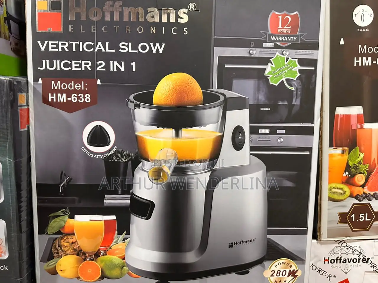 Hoffman 2 in 1 Slow Juicer and Citrus Juicer. Very Quality