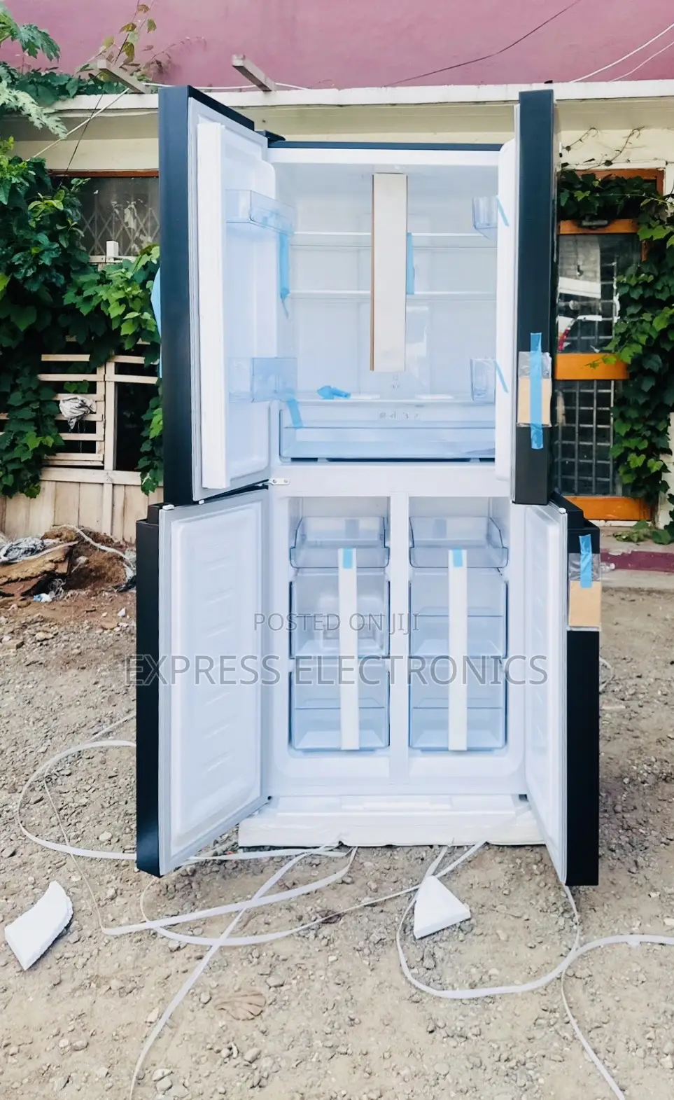 4doors Fridge Pearl Black Side by Side Pf 550bss
