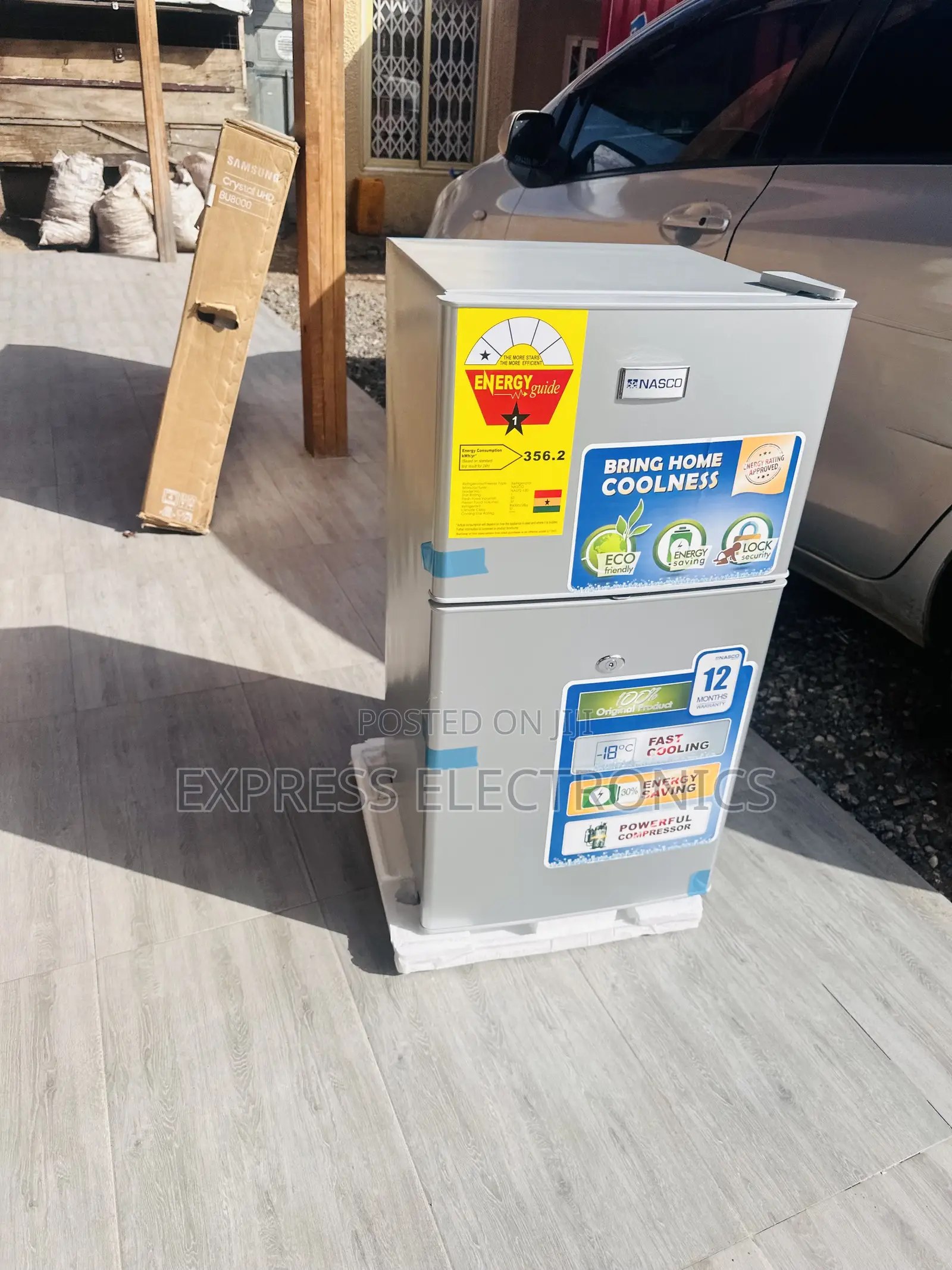 Call and Order Nasco Double Door Fridge Naa-120fl Grey