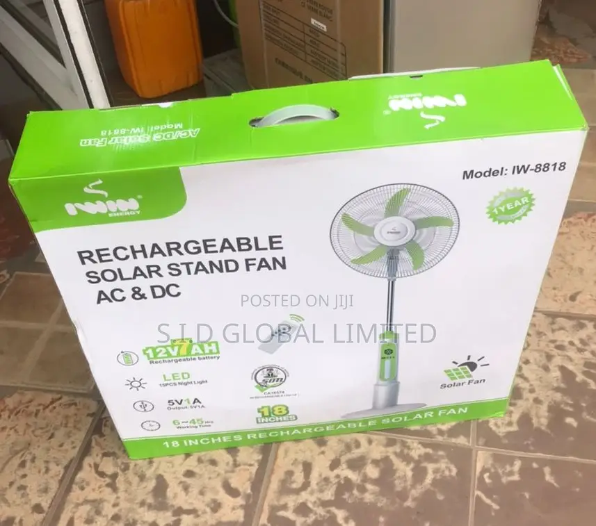 Fantastic Iwin Solar Rechargeable Stand Fan
