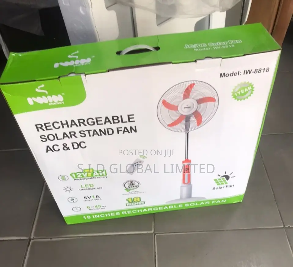Innate Better Solar Rechargeable Stand Fan Iwin