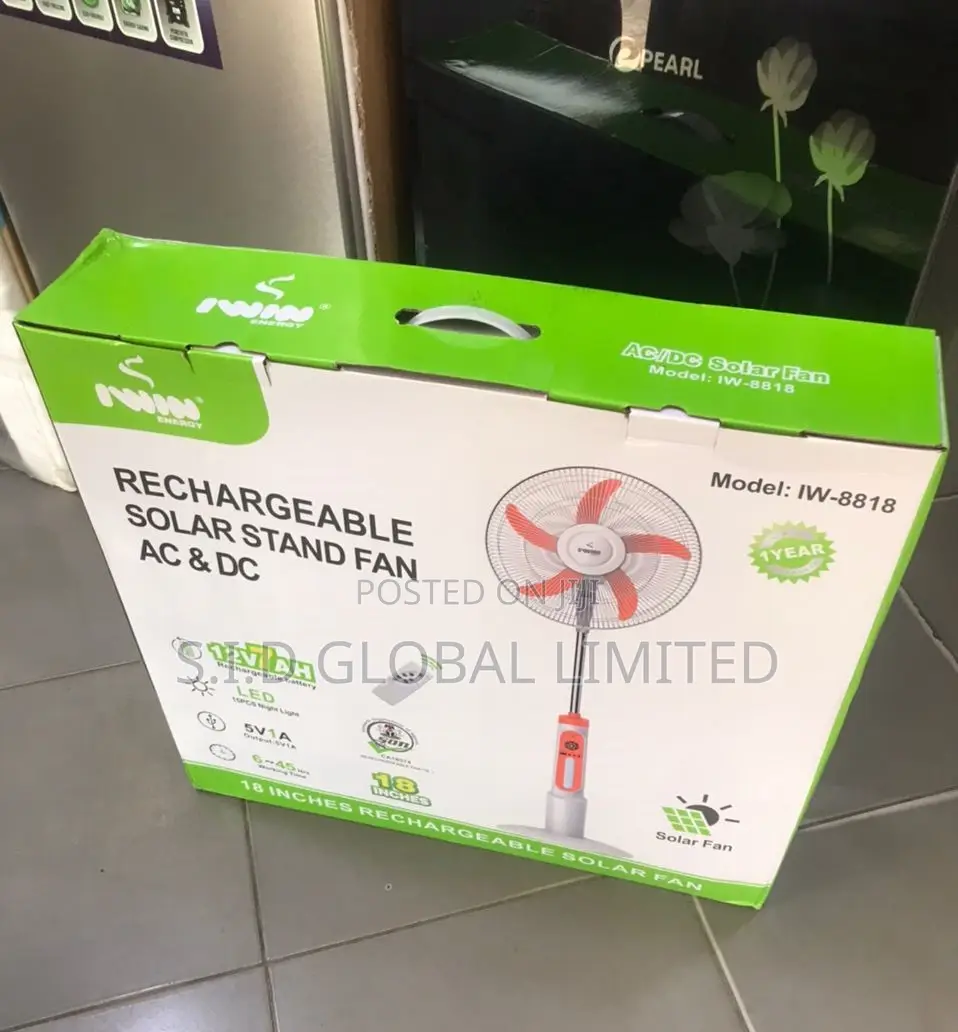 Present Iwin Rechargeable Solar Stand Fan