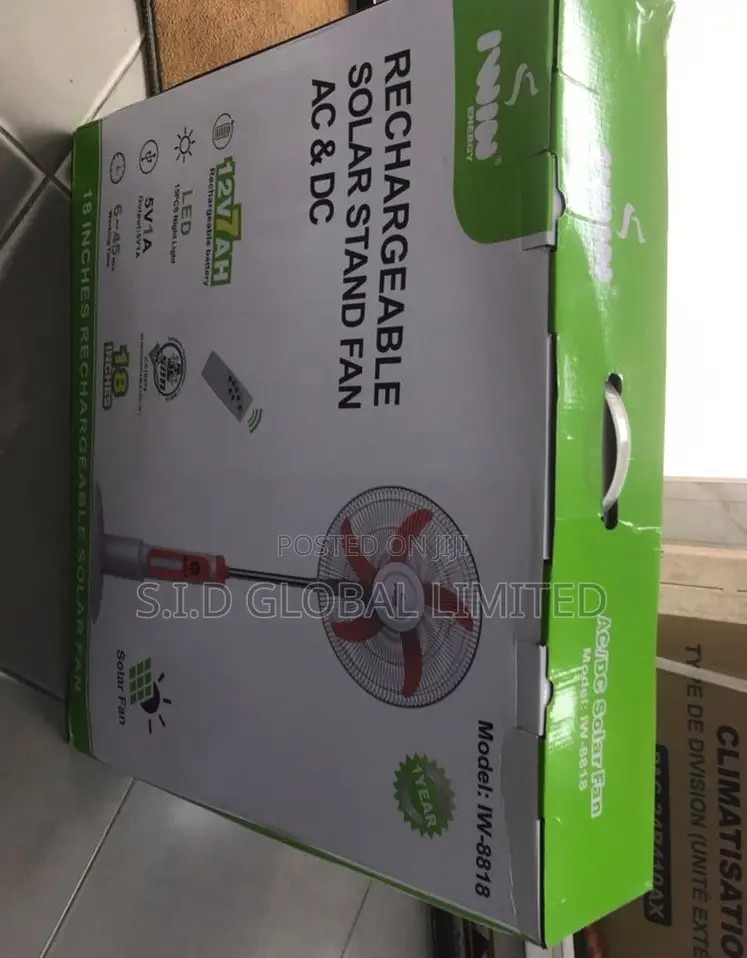Purchase Iwin Rechargeable Solar Stand Fan