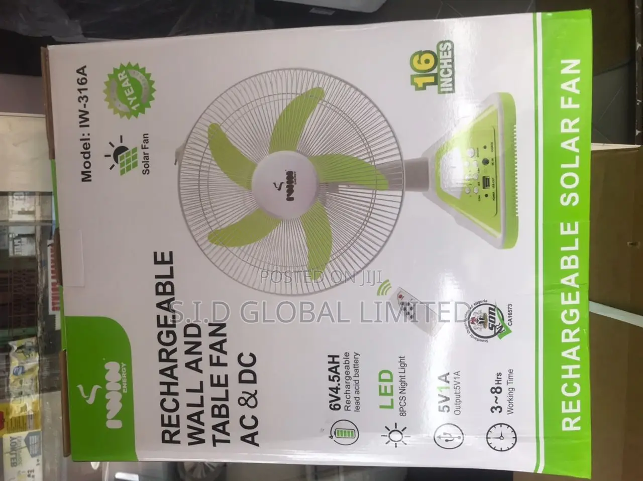 Order for Your Rechargeable Solar Stand Fan