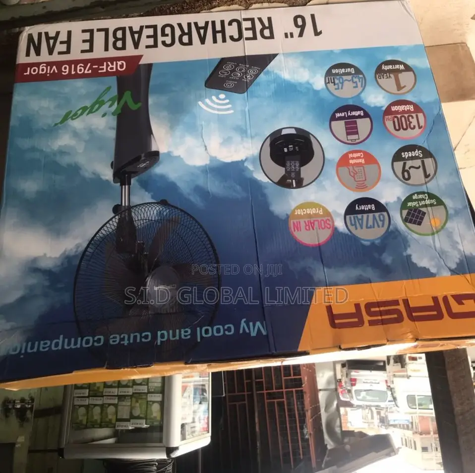 Dazzling Qasa Rechargeable Solar Standing Fan