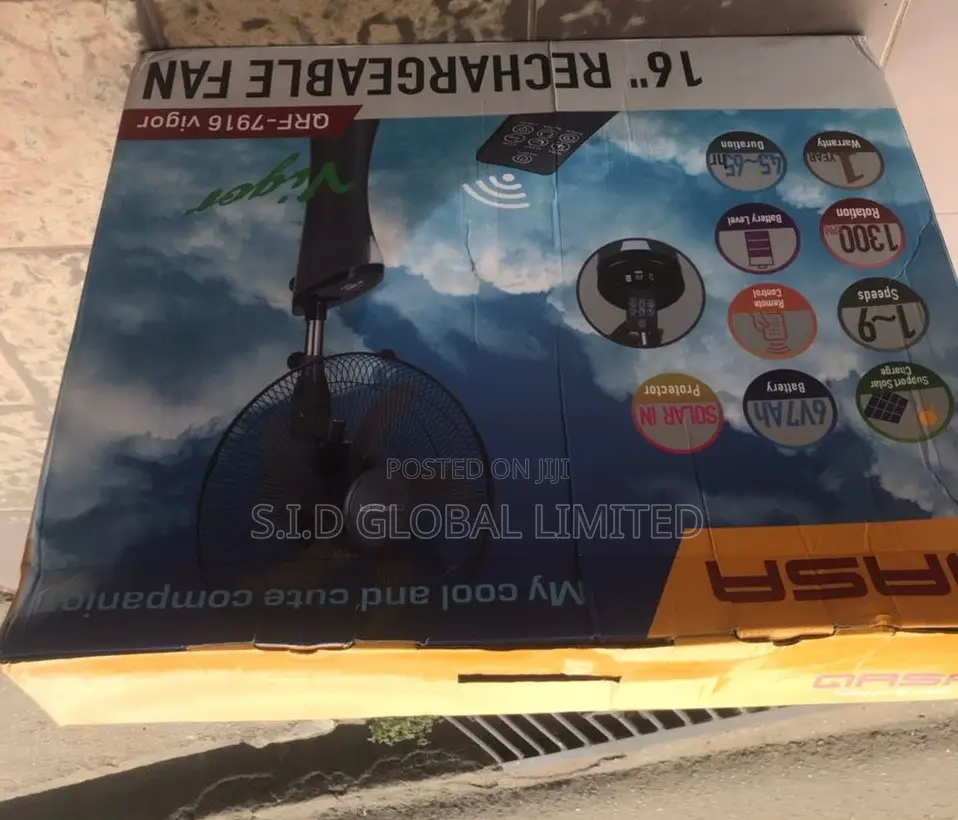 Brilliant Qasa Rechargeable Solar Stand Fan