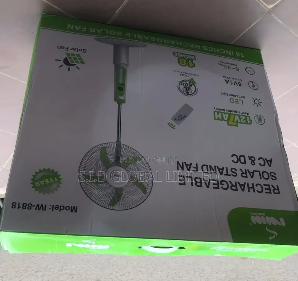 Good Qasa Rechargeable Solar Stand Fan